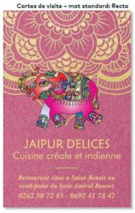 Création de carte de visite jaipur delices recto
