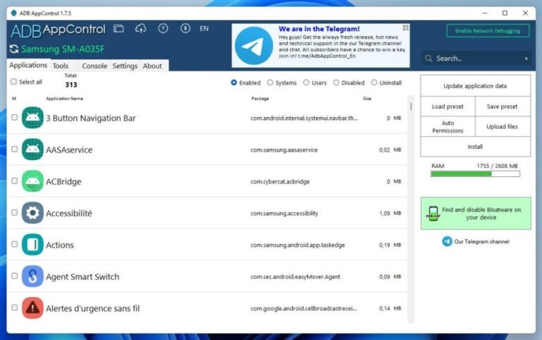 ADB AppControl – Alléger et accélérer votre smartphone Android